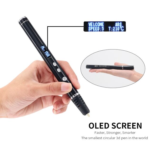 3D Kalem Yazıcı - D7 Siyah (Renkli Filament Seti Hediyeli) - 3