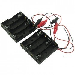 4- AA Battery Housing (Large and Crocodile Cabled) - Robotistan