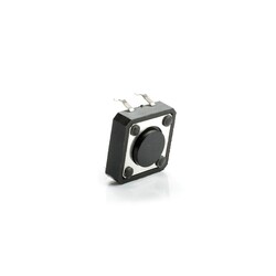 4 Pin Push Button - Black (12x12x1mm) - Robotistan
