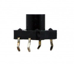 4 Pinli Push Buton - Siyah (12x12x6 mm) 