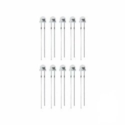 4.8 mm Transparent Mushroom Mixed Color LED Pack - 10 Pcs - Robotistan