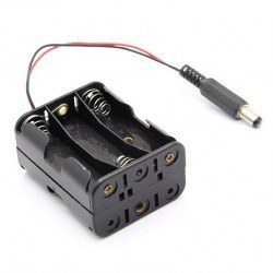 6-AA Battery Housing (Double Sided and Barrel Jack Output) - Robotistan