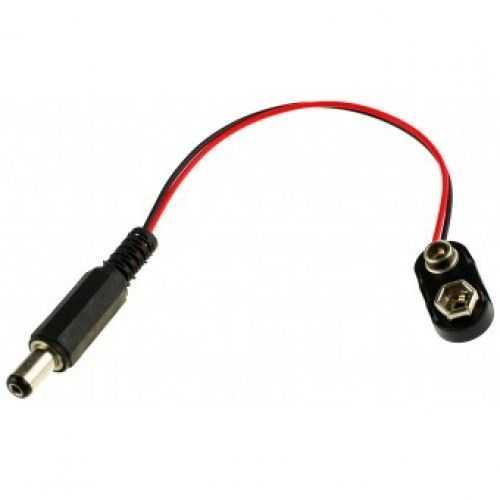 9 V Pil Barrel Dönüştürücü Kablo - 9 V to DC Barrel Adapter - Robotistan