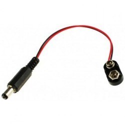 9 V Battery Barrel Converter Cable - 9 V to DC Barrel Adapter 