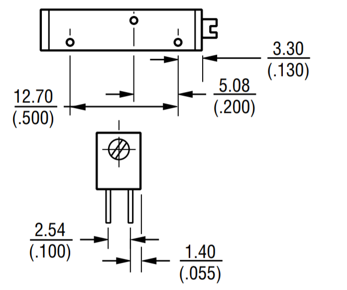 3006p trimpot boyutları