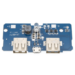 Çift USB Çıkışlı Power Bank Kartı - Pil Seviye Göstergeli (2.1A ve 1A Çıkışlı) - 4