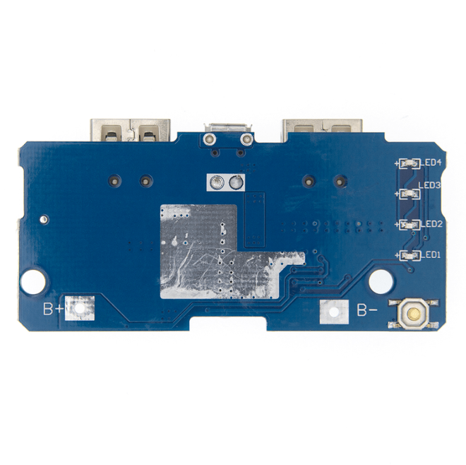 Çift USB Çıkışlı Power Bank Kartı - Pil Seviye Göstergeli (2.1A ve 1A Çıkışlı) - 5