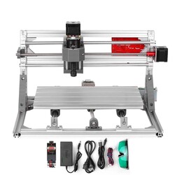 CNC3018 DIY Mini Masaüstü Lazerli CNC İşleme Makinesi - (Resim Ağaç İşleme Oyma Makinesi GRBL Kontrol - EU Plug) - 2500mW Lazerli + Ekranlı 