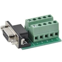 DE-9 (DB-9) Female Socket Connector to Terminal Block Breakout - 4