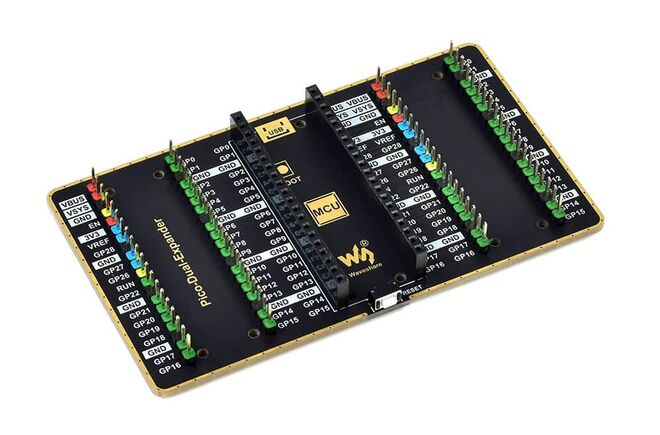 Dual GPIO Expander for Raspberry Pi Pico - Two Sets of Male Headers - 2