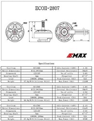 Emax ECO II 2807 4S 1700KV Fırçasız Motor (FPV Racing RC Drone için Kullanılabilir) - 6