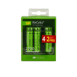 GP 2700 Series 4+2 2600 mAh Şarjlı Kalem Pil 