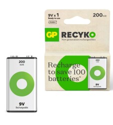 GP ReCyko+ 200 Series 200mAh 9V Size 