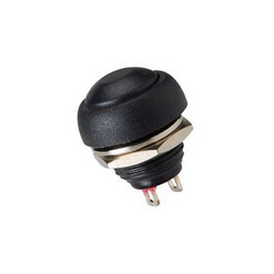 IC184 Plastic Coloured Mushroom Type Button - Black 