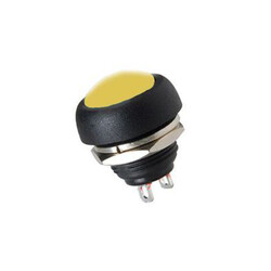 IC184 Plastic Coloured Mushroom Type Button - Yellow 