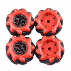Mecanum Wheel Set 60mm-K - Red (4 Pieces) - Robotistan