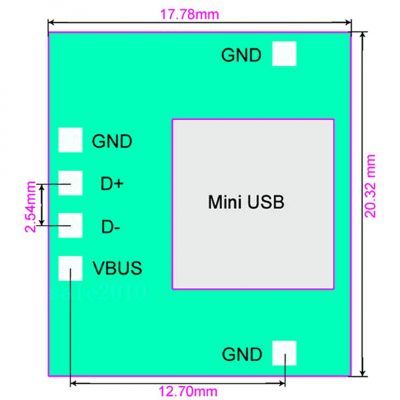 Mini USB Type-B (Female) to DIP Converter - 3