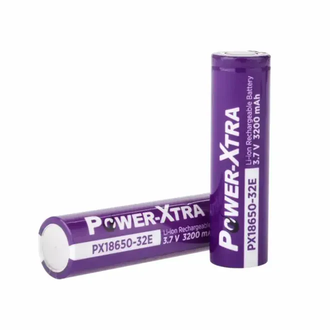 Power-Xtra PX18650-32E 3.7V 3200mAh Li-ion Pil - Kutup Başsız - 3C - Power-Xtra