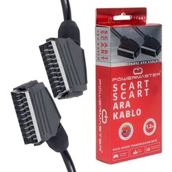 Powermaster Scart Scart Standart Kablo 1.2m 7mm Kutulu - 1