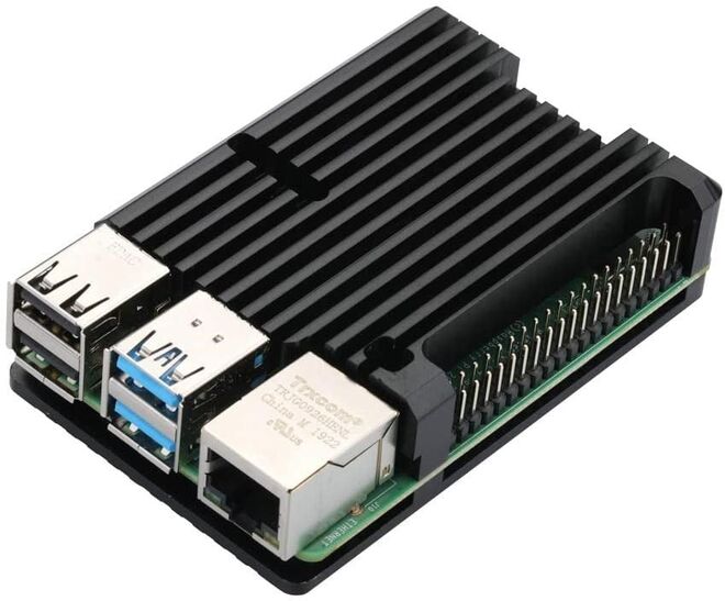Raspberry Pi 4 Alüminyum Muhafaza Kutusu - Siyah - 3