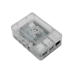 Raspberry Pi 4 Plastic Case with Logo for Raspberry Pi - Transparent 