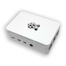 Raspberry Pi 4 Plastik Muhafaza Kutusu - Beyaz (Raspberry Pi Logolu) 