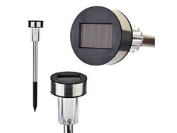 Solar Powered Garden Lamp - Stainless Steel 