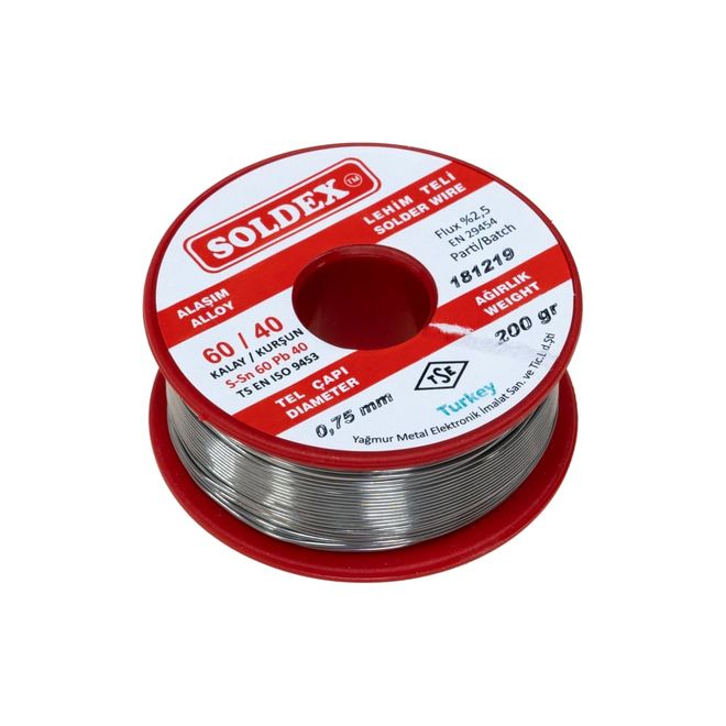 Soldex 0.75 mm 200 g Lehim Teli (%60 SN / %40 Pb) - 1