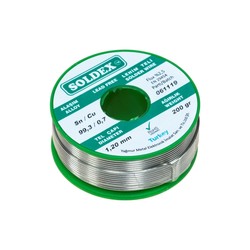 Soldex 1.20 mm 200 g Kurşunsuz Lehim Teli (%99,3 Sn / %0,7 Cu) - Soldex