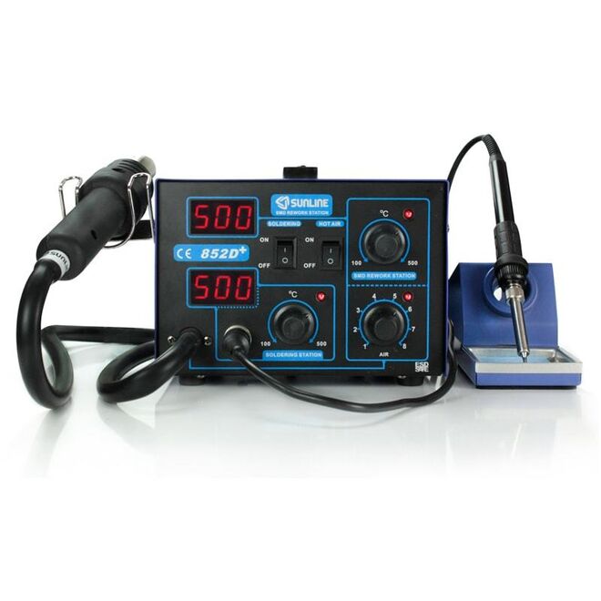 Sunline 852D+ Diaphragm Pump Soldering Iron Station - 1