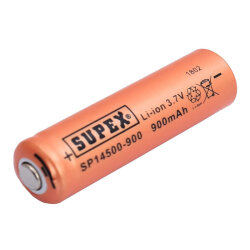SUPEX 14500 3.7V 900mAh Li-Ion Rechargeable Battery Button Top - Supex