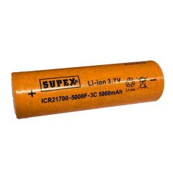 SUPEX ICR21700 5000 mAh Li-ion Şarjlı Pil - Kutup Başsız - Supex