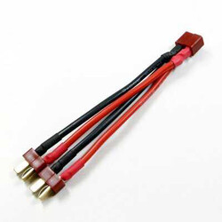 T Plug - Deans Konektör 2-Erkek 1-Dişi Paralel Bağlantı Kablosu 